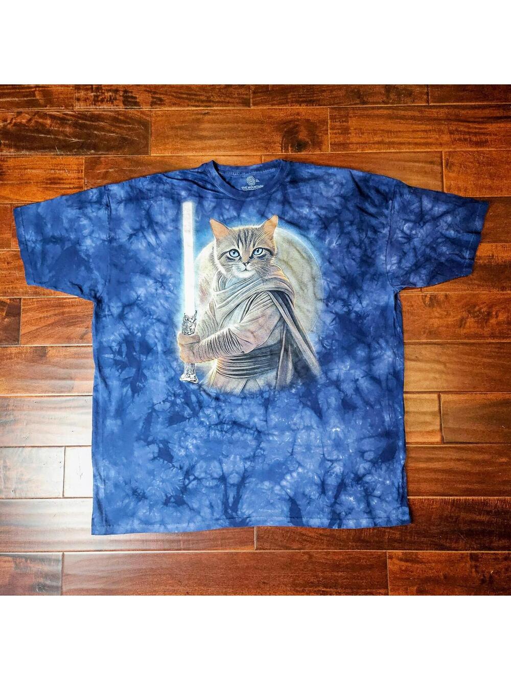 The Mountain Duke Catwalker Classic 100% Cotton Blue Tie-dye T-Shirt Size 5XL